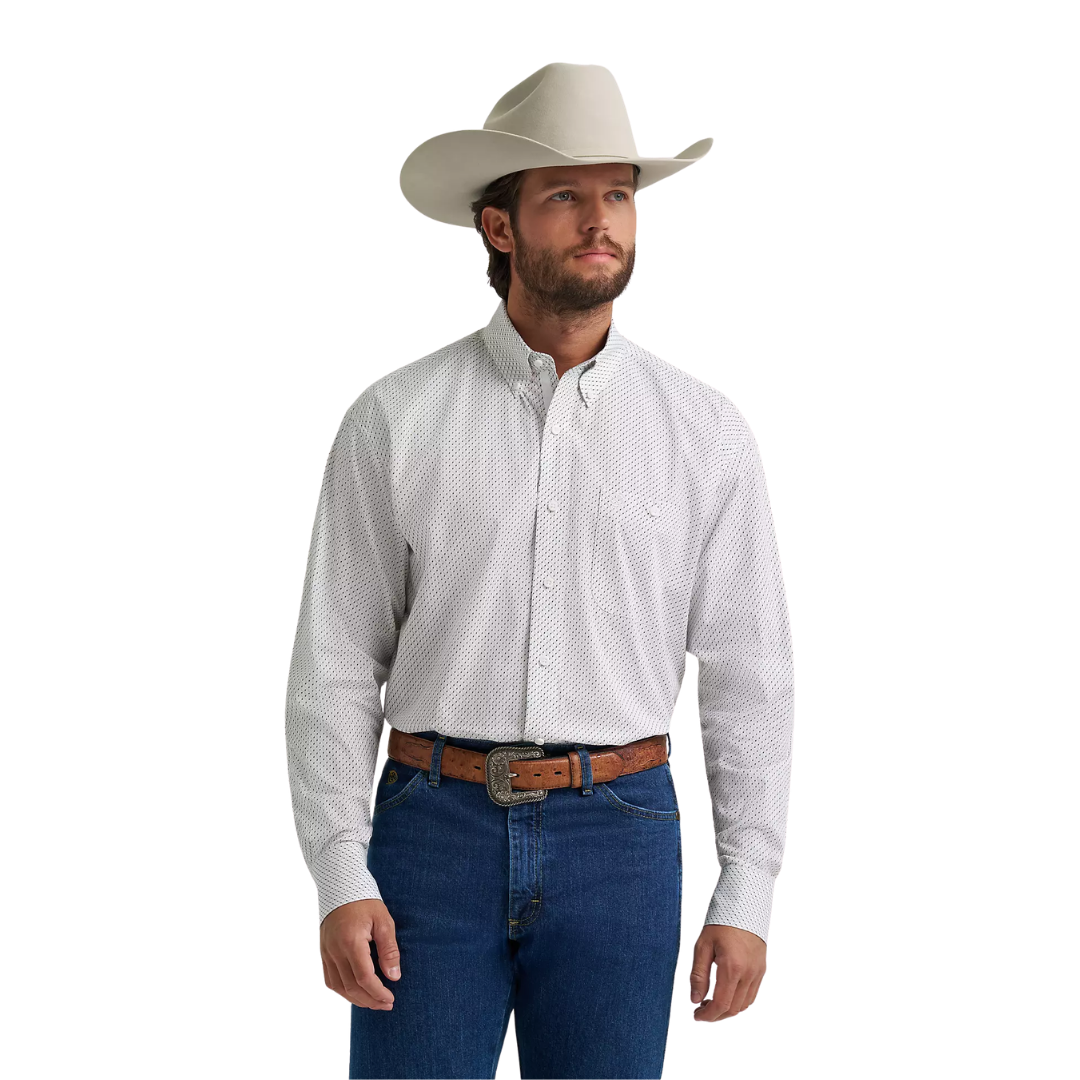 Wrangler Men's George Stait One Pocket White Shirt