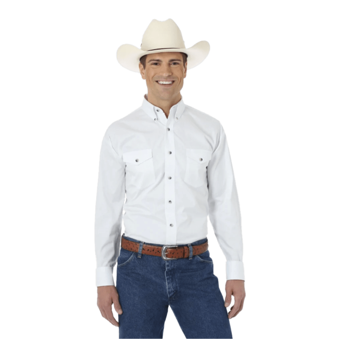 Wrangler Men's Painted Desert Basic Western White Shirt