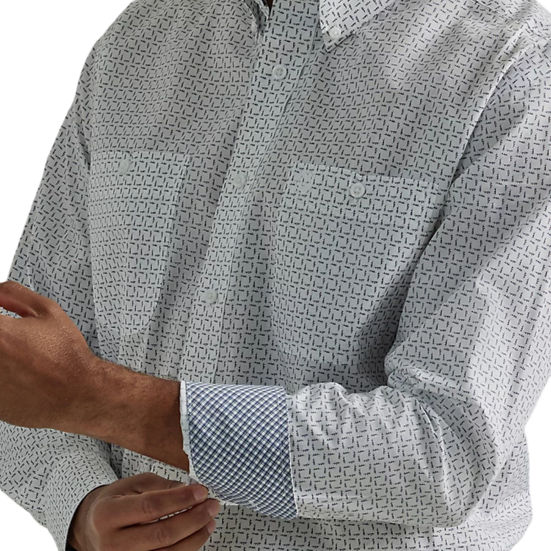 Wrangler Men's Navy Hatch George Strait Shirt