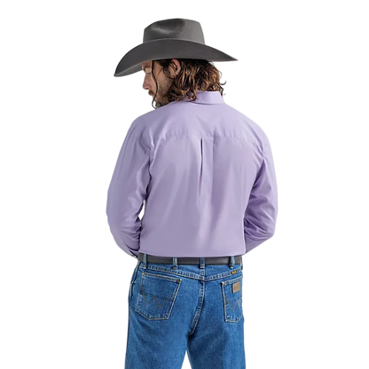 Wrangler Men's George Strait One Pocket Solid In Lilac Shirt