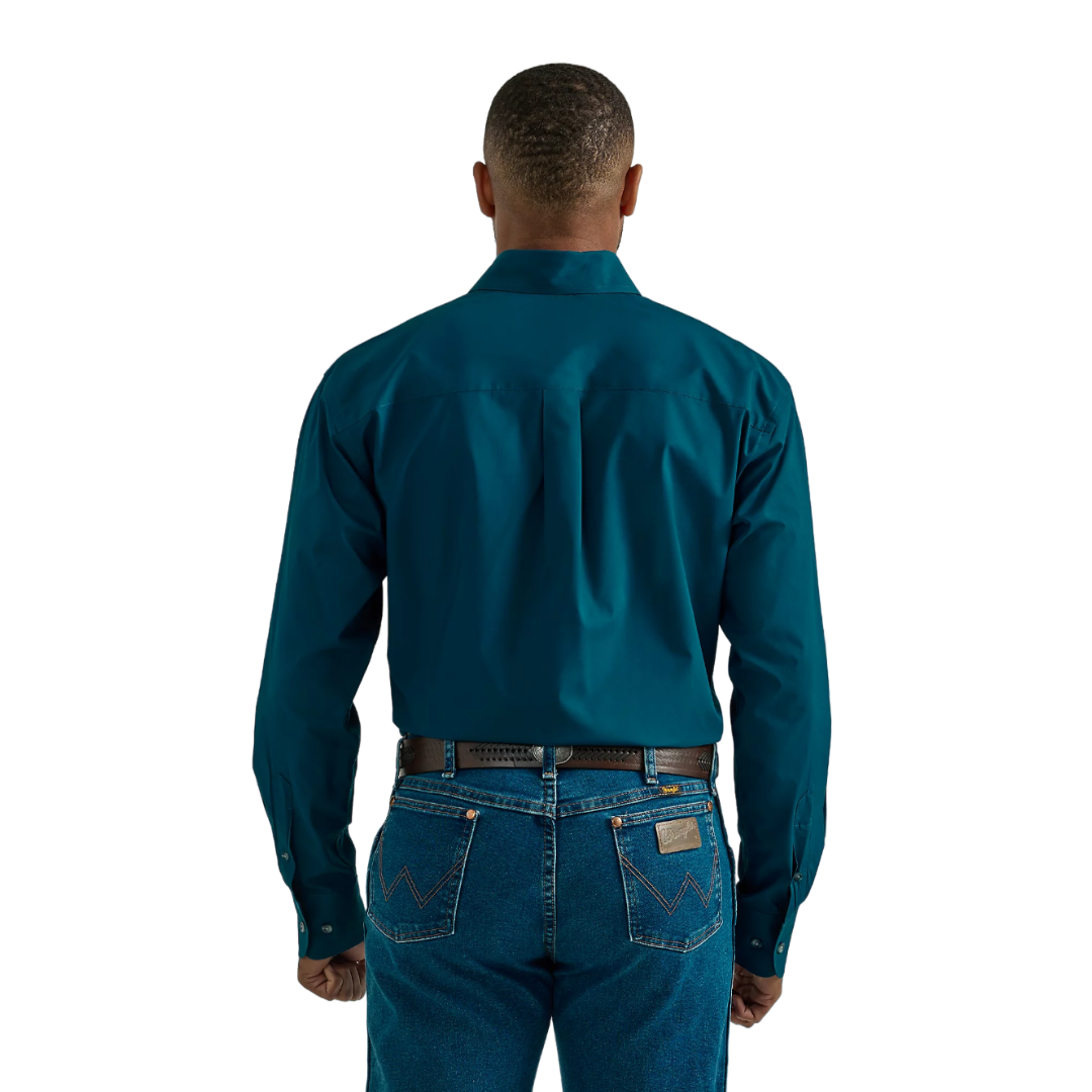 Wrangler Men's George Strait Button Down Teal Shirt