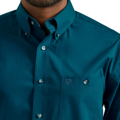 Wrangler Men's George Strait Button Down Teal Shirt