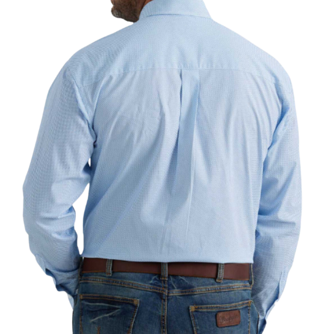 Wrangler Men's George Strait Button Down Blue Shirt