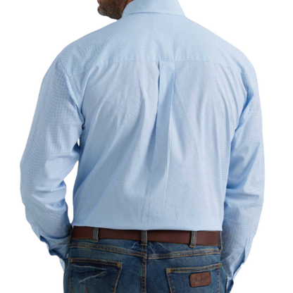 Wrangler Men's George Strait Button Down Blue Shirt