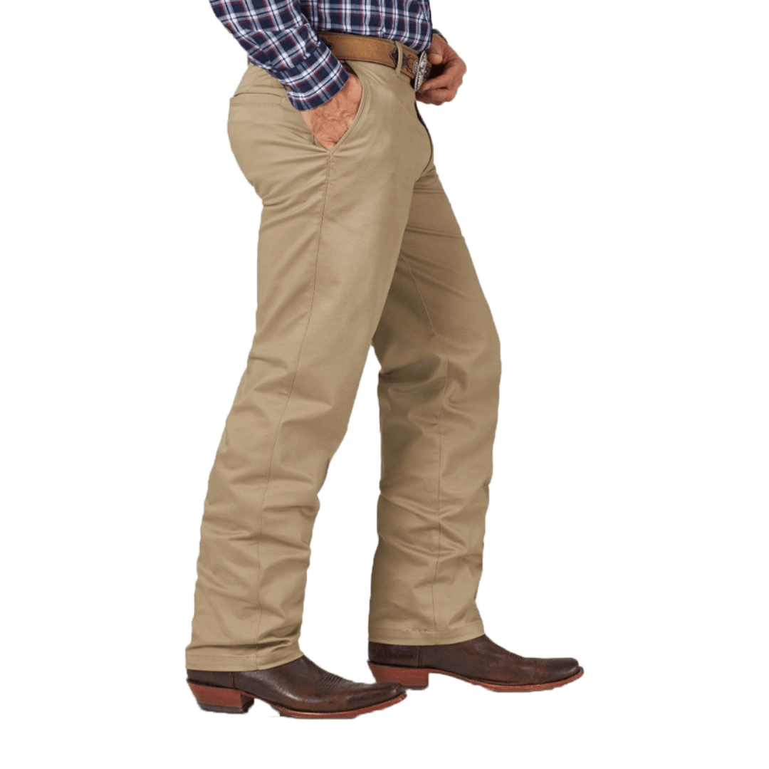 Wrangler Men's Casual Relaxed Fit Flat Front Khaki Pants