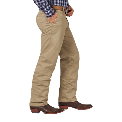 Wrangler Men's Casual Relaxed Fit Flat Front Khaki Pants