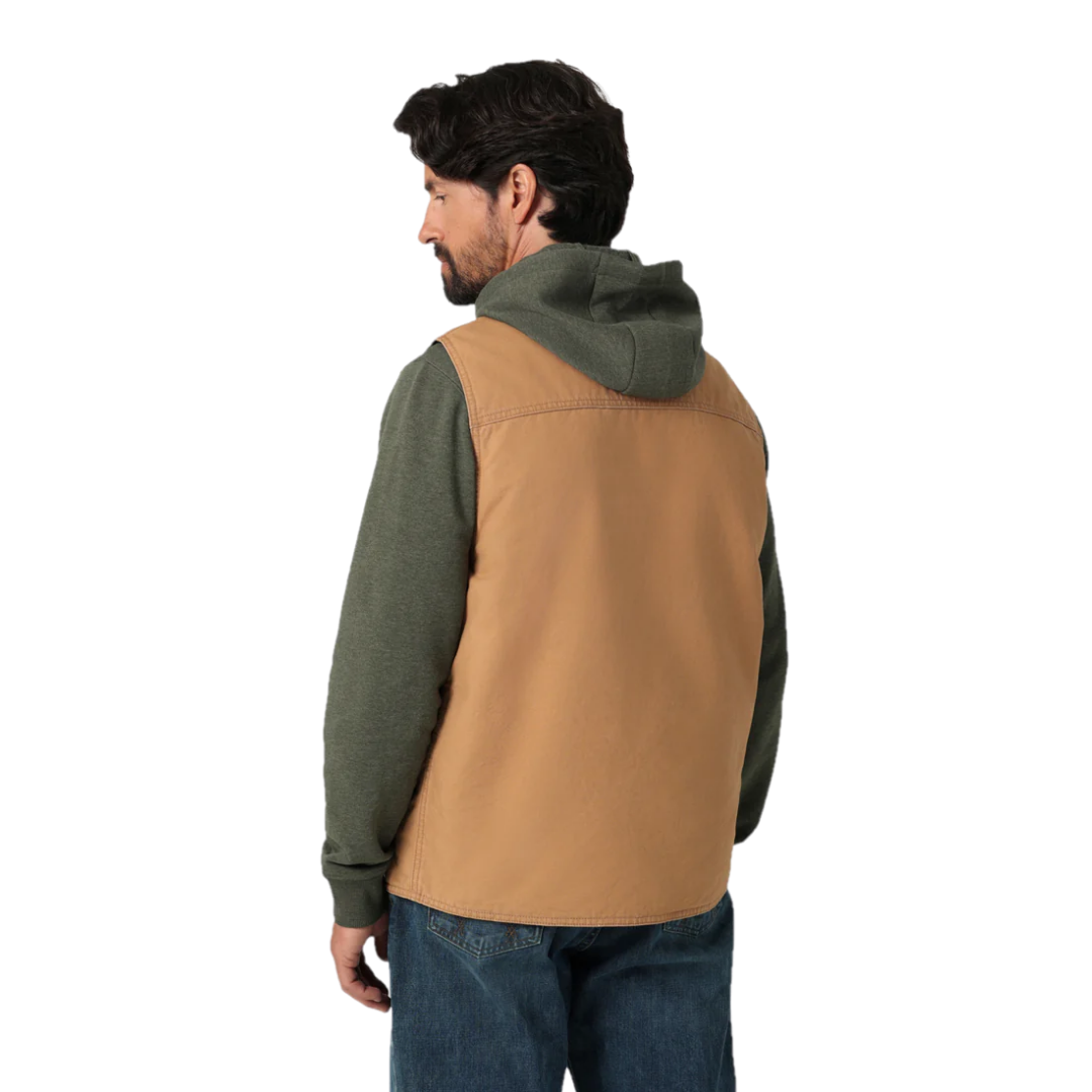 Wrangler Men's Brown Quilt Lined Rancher Tobacco Vest