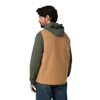 Wrangler Men's Brown Quilt Lined Rancher Tobacco Vest
