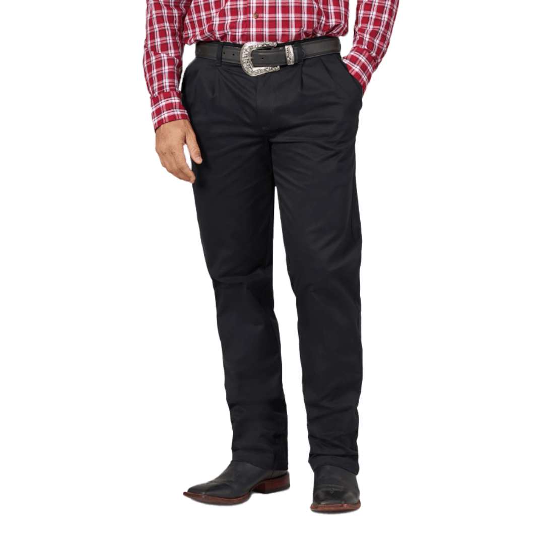 Wrangler Men's Black Pleated Fit Wrinkle Resistant Casual Pants