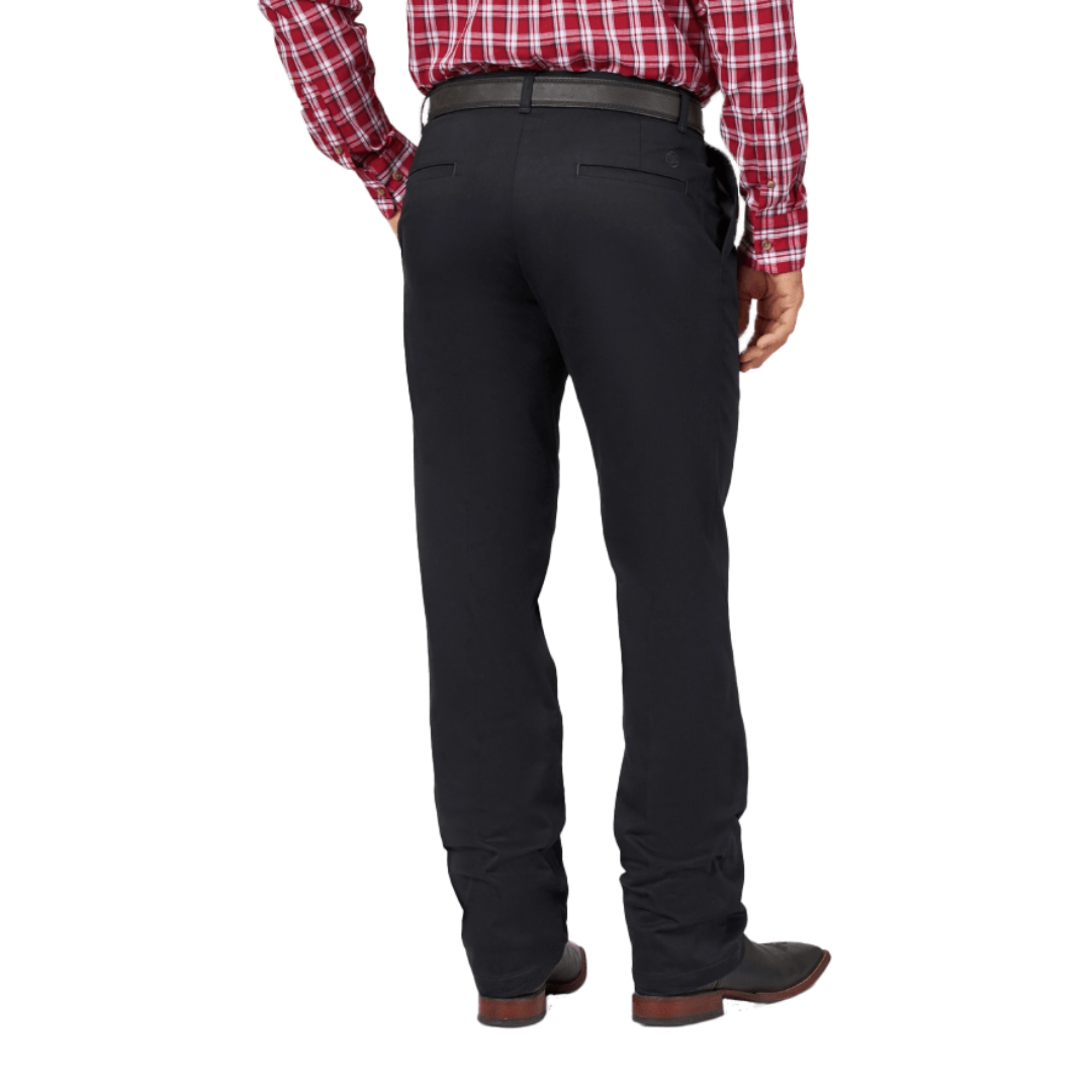 Wrangler Men's Black Pleated Fit Wrinkle Resistant Casual Pants