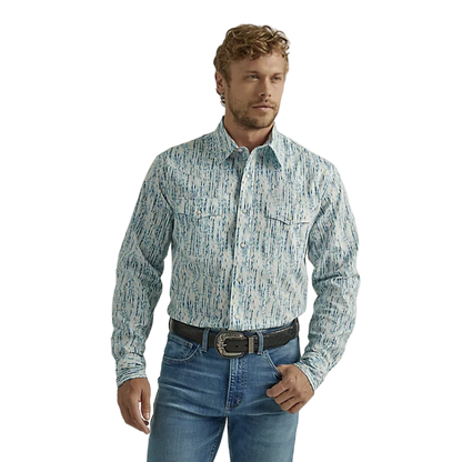 Wrangler Men's 20x Competition Advanced Comfort In Rainy Blue Shirt