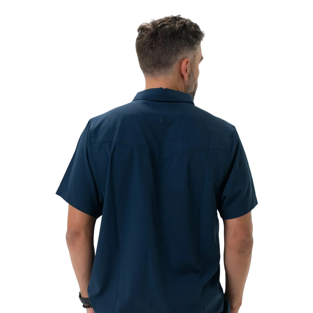 Burlebo Men's Performance Western Navy Shirt