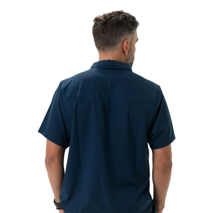 Burlebo Men's Performance Western Navy Shirt