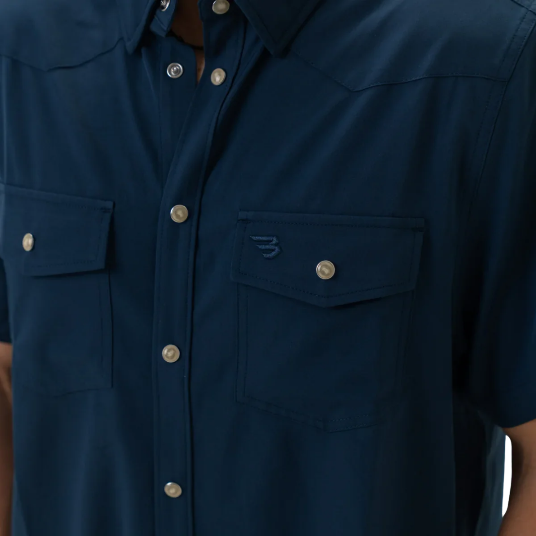 Burlebo Men's Performance Western Navy Shirt