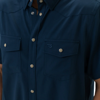 Burlebo Men's Performance Western Navy Shirt