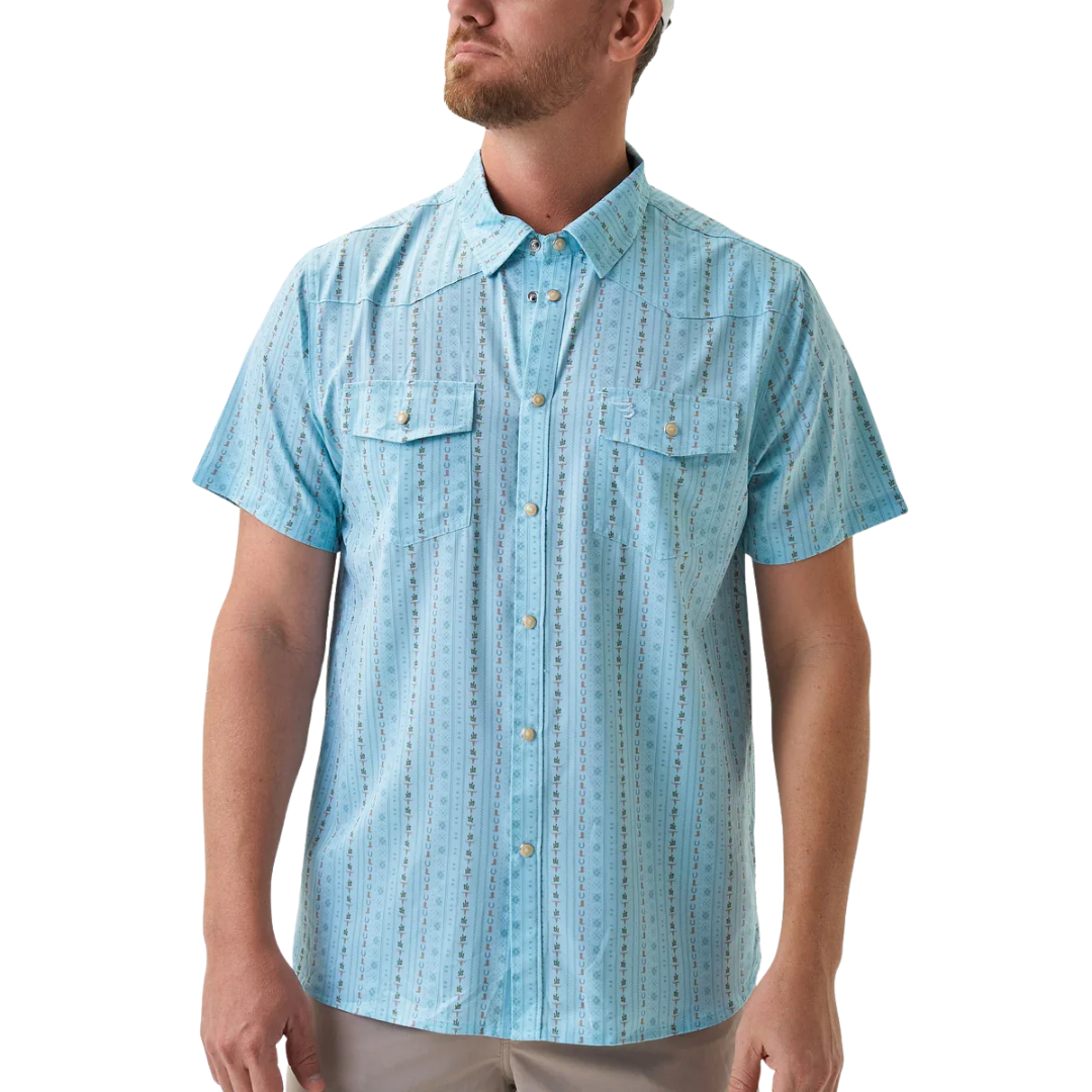 Burlebo Men's Performance Western Blue Jean Shirt