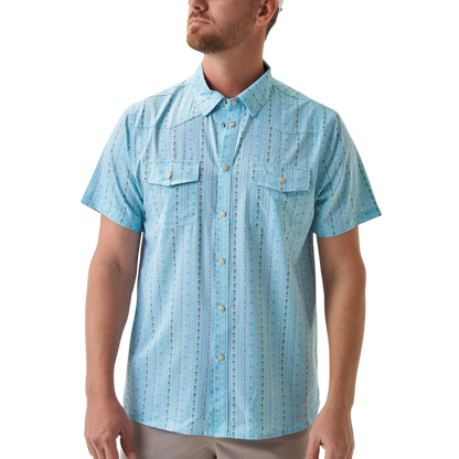 Burlebo Men's Performance Western Blue Jean Shirt