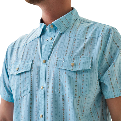 Burlebo Men's Performance Western Blue Jean Shirt