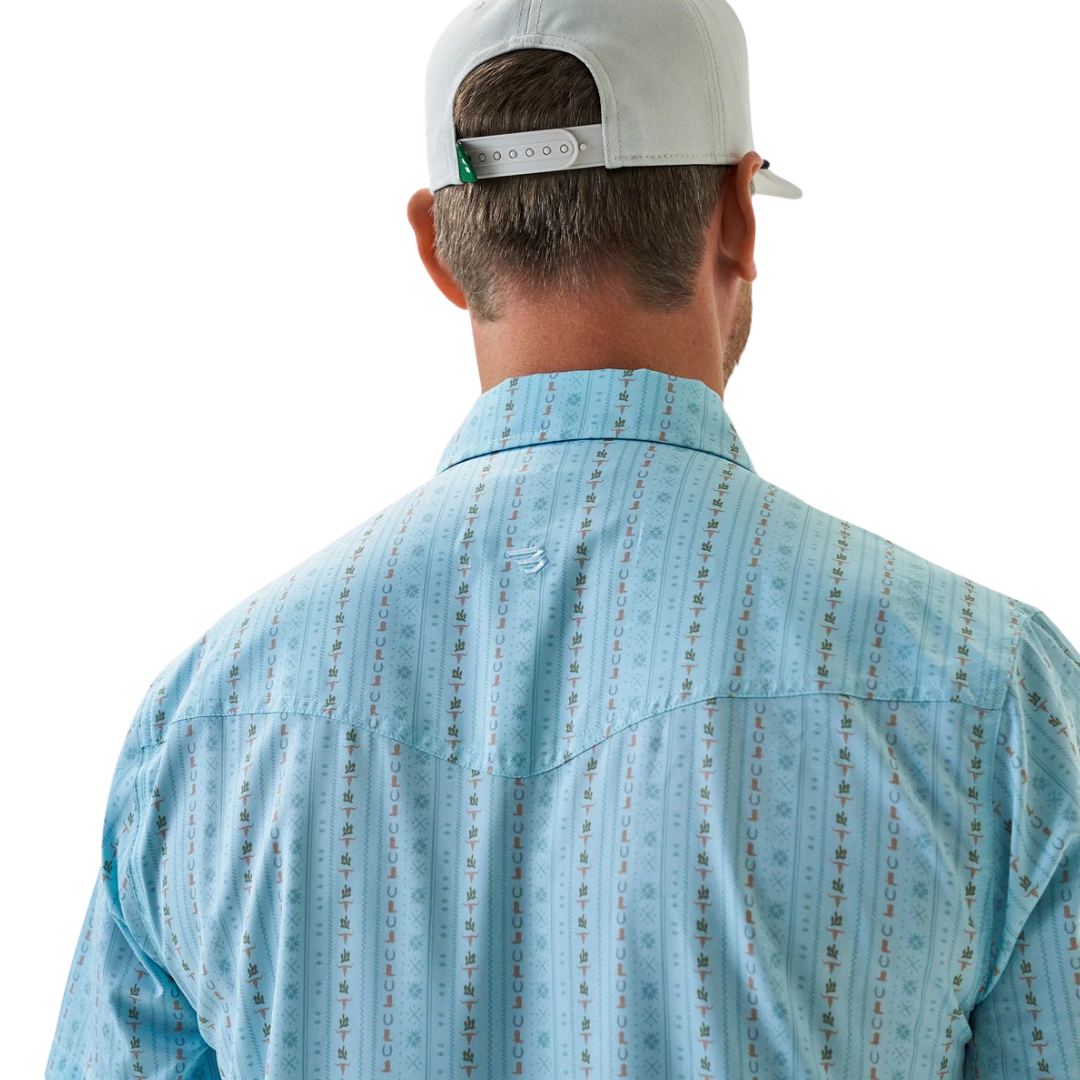 Burlebo Men's Performance Western Blue Jean Shirt