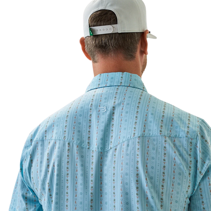 Burlebo Men's Performance Western Blue Jean Shirt
