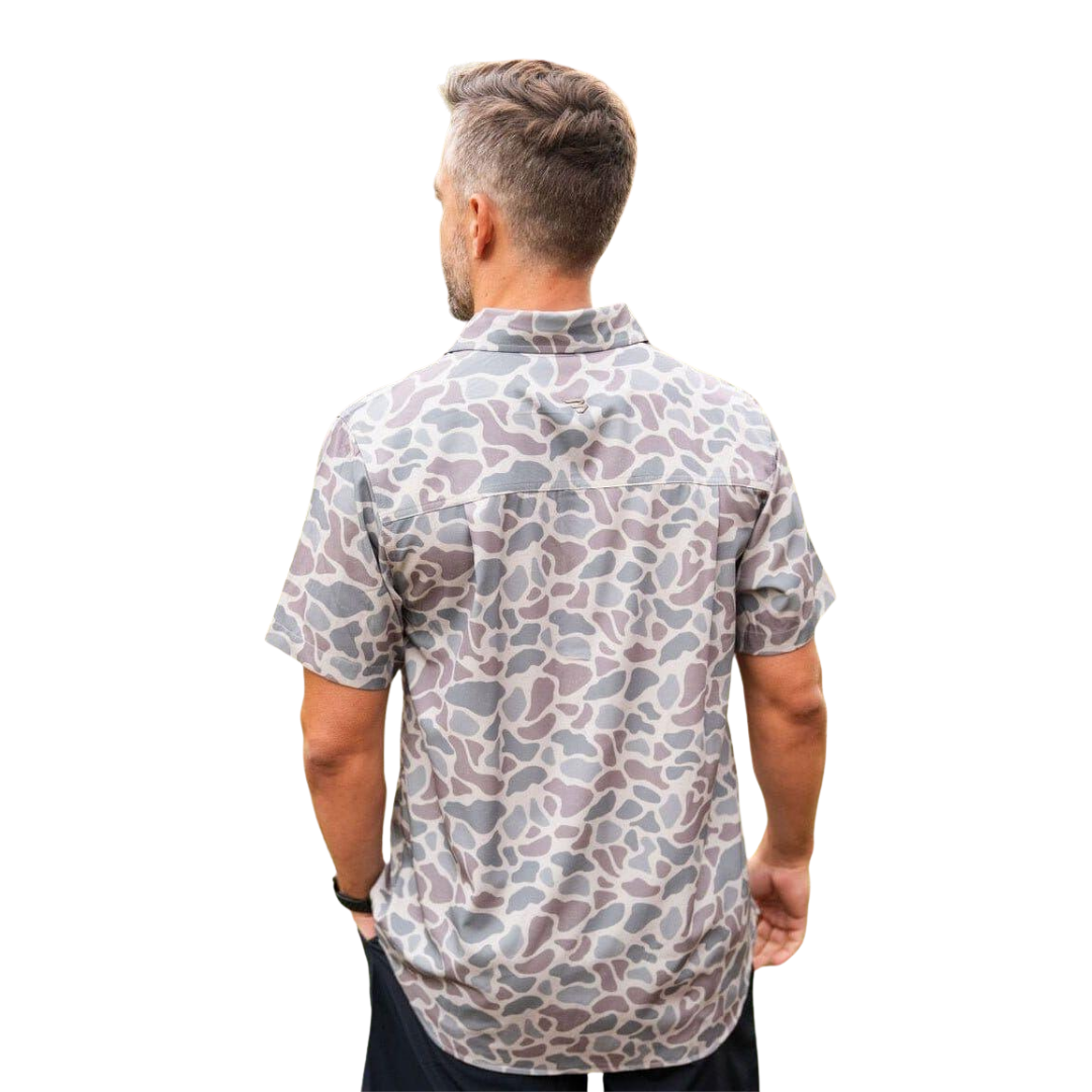 Burlebo Men's Performance Button Up Camo Shirt
