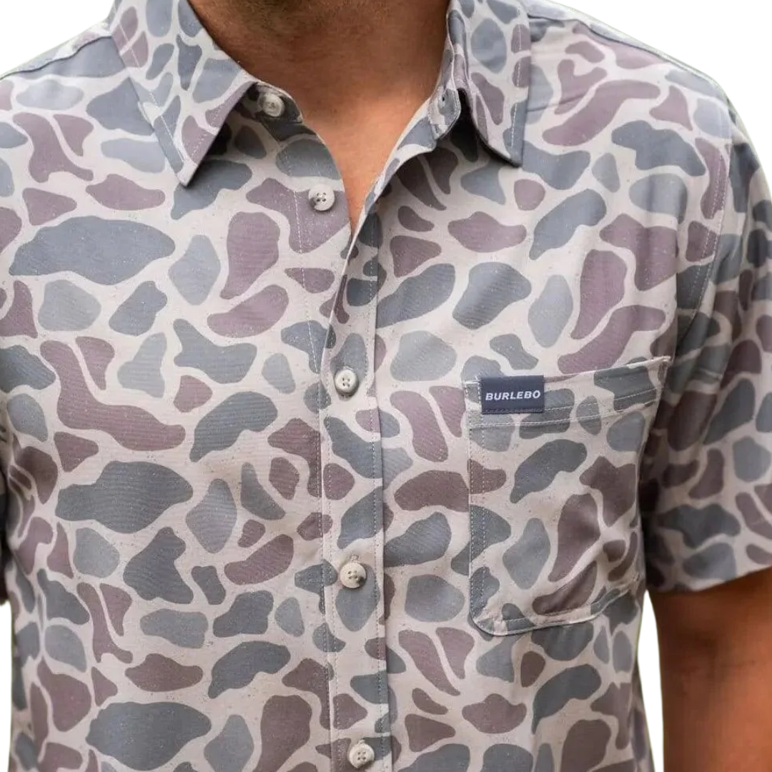 Burlebo Men's Performance Button Up Camo Shirt