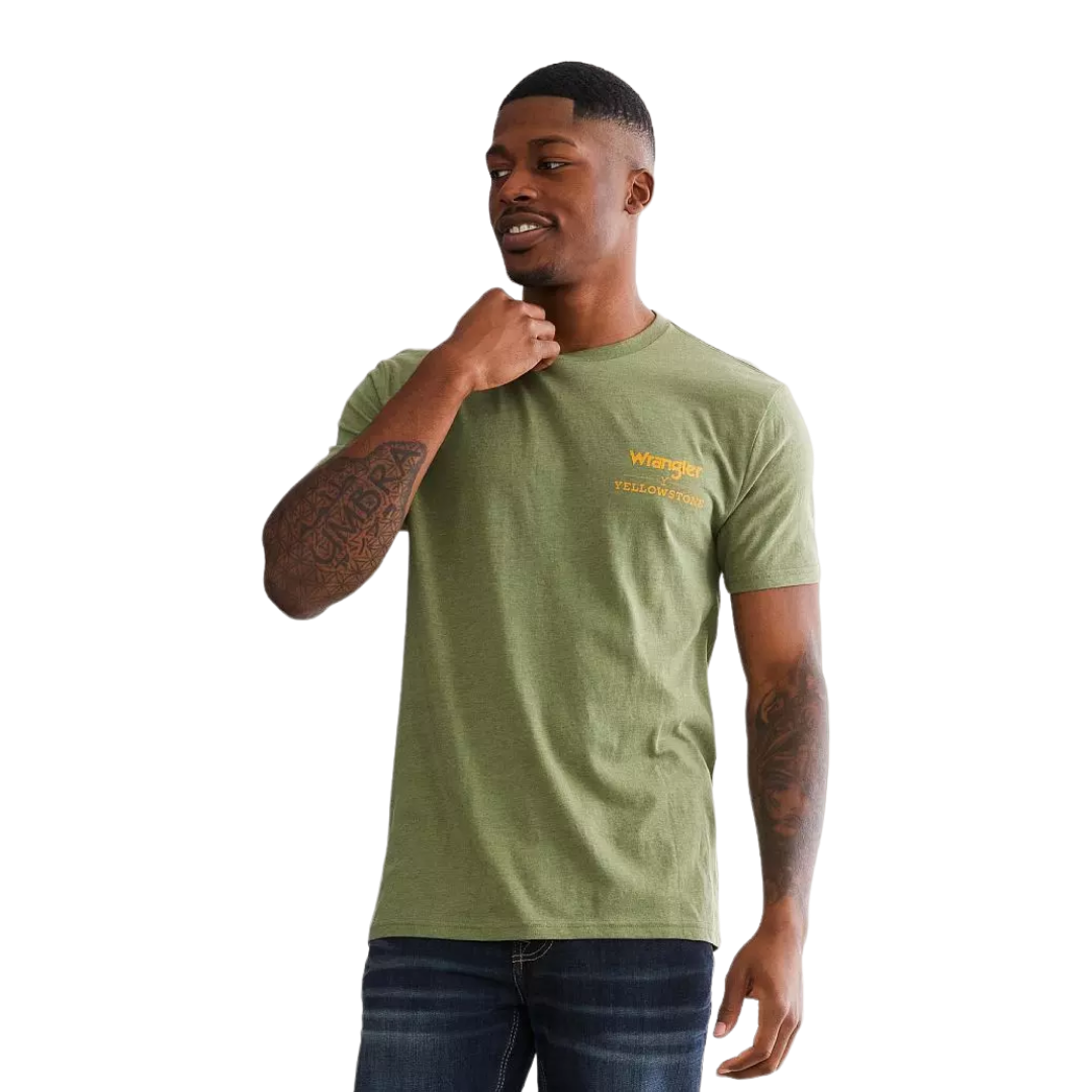 Wrangler Men's Yellowstone Cowboy Green Tee Shirt