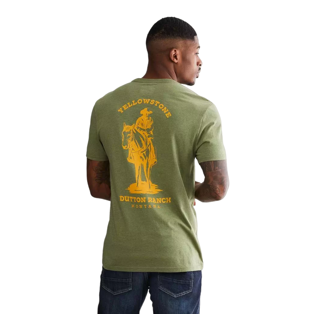Wrangler Men's Yellowstone Cowboy Green Tee Shirt