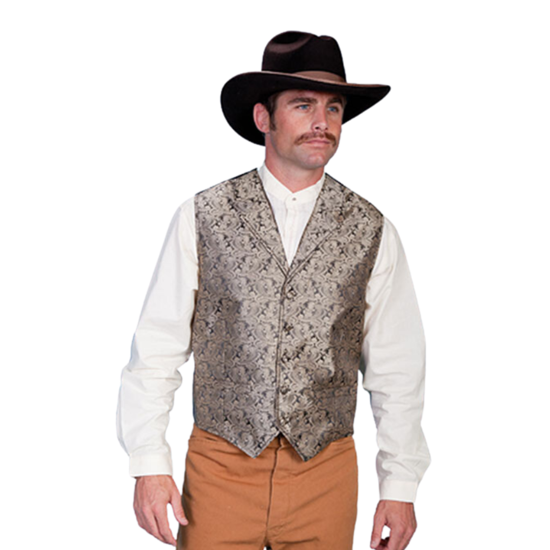 Scully Leathers Men's Taupe Paisely Vest