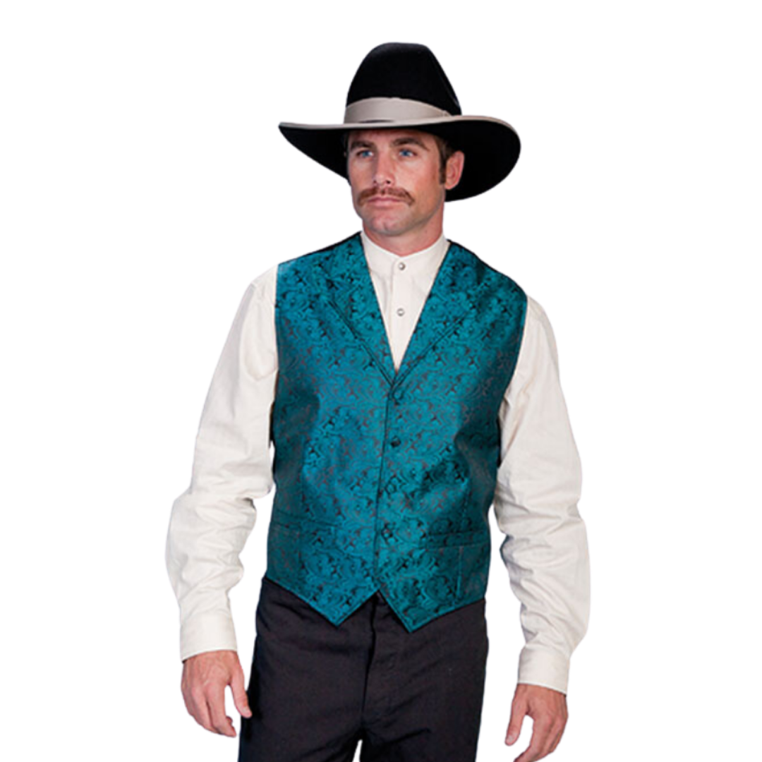 Scully Leathers Men's Teal Paisely Vest