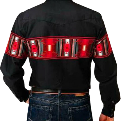Roper Men's Snap Aztec Black Shirt