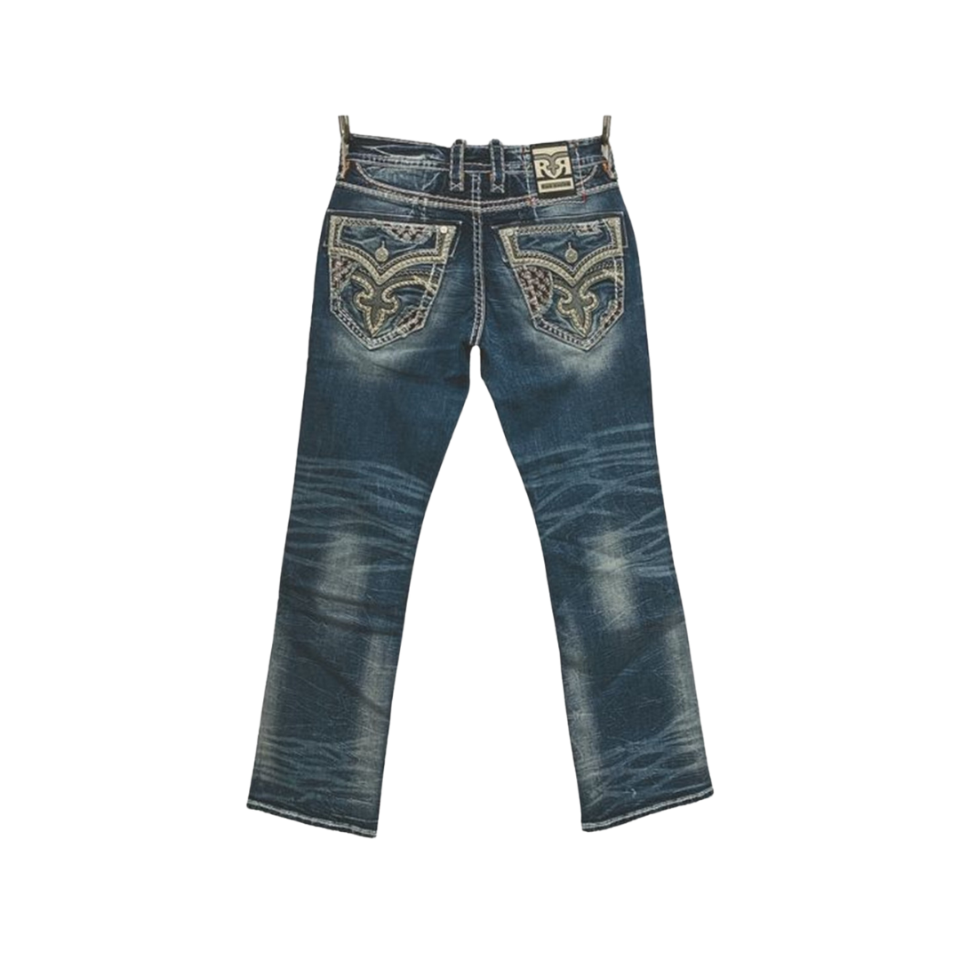 Rock Revival Men's Ozzy Bootcut Dark Wash Jeans