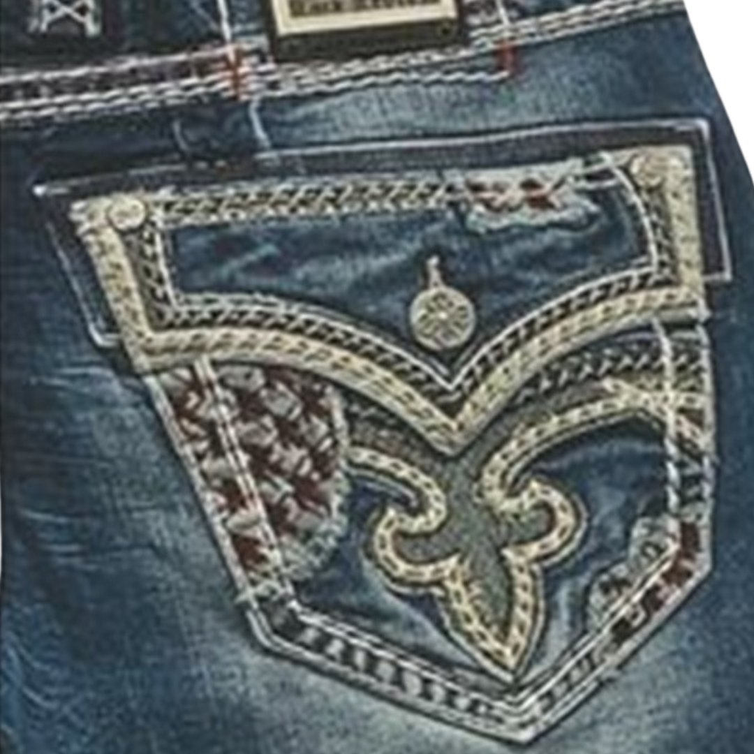Rock Revival Men's Ozzy Bootcut Dark Wash Jeans