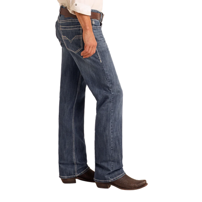 Rock & Roll Men's Double Barrel Straight Blue Jeans