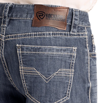 Rock & Roll Men's Double Barrel Straight Blue Jeans