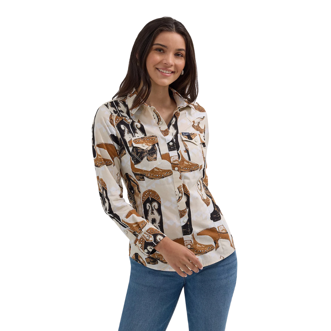 Wrangler Women's Retro Light Brown Shirt
