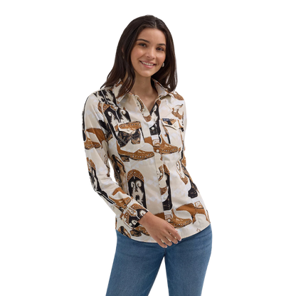 Wrangler Women's Retro Light Brown Shirt