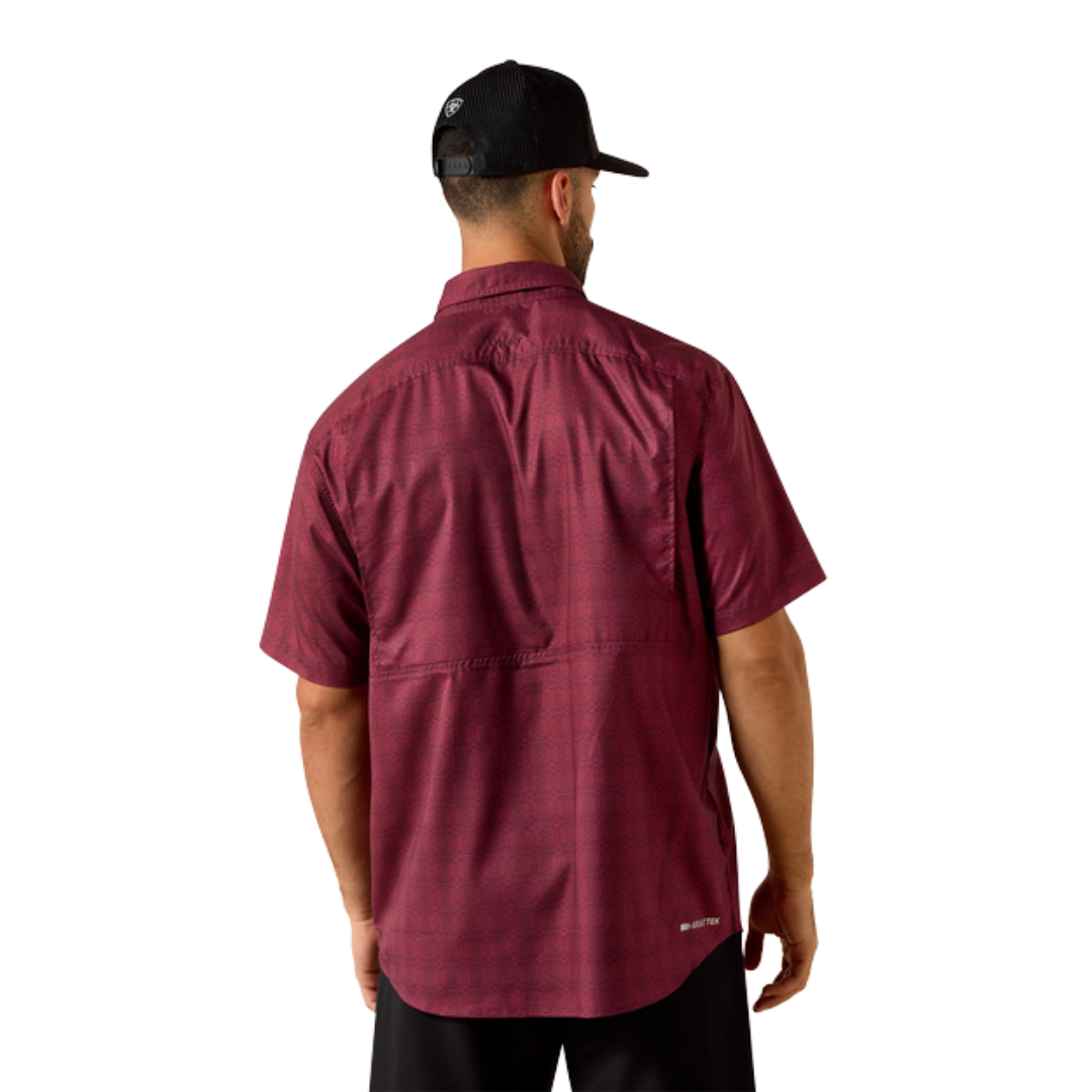 Ariat Men's Printed Venttek Classic Maroon Shirt