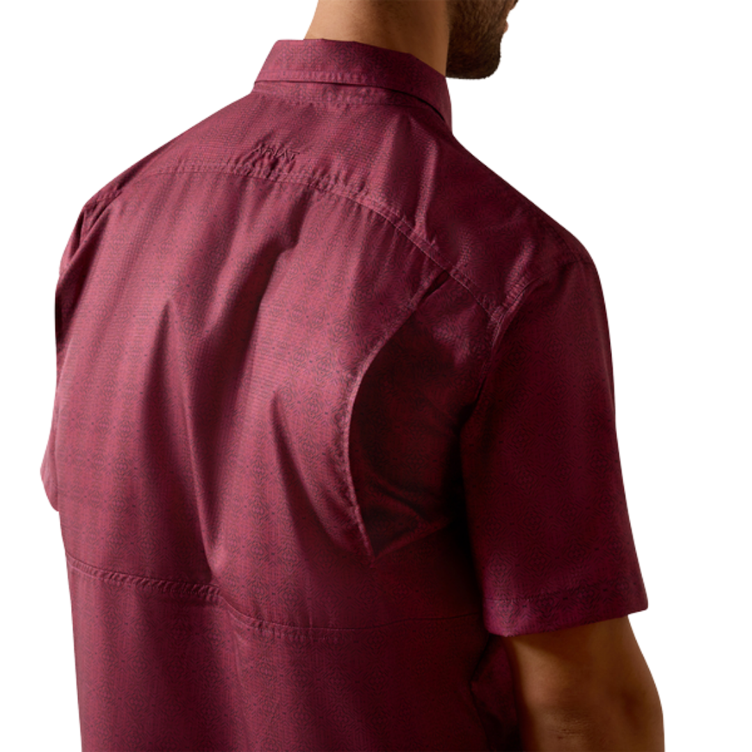 Ariat Men's Printed Venttek Classic Maroon Shirt