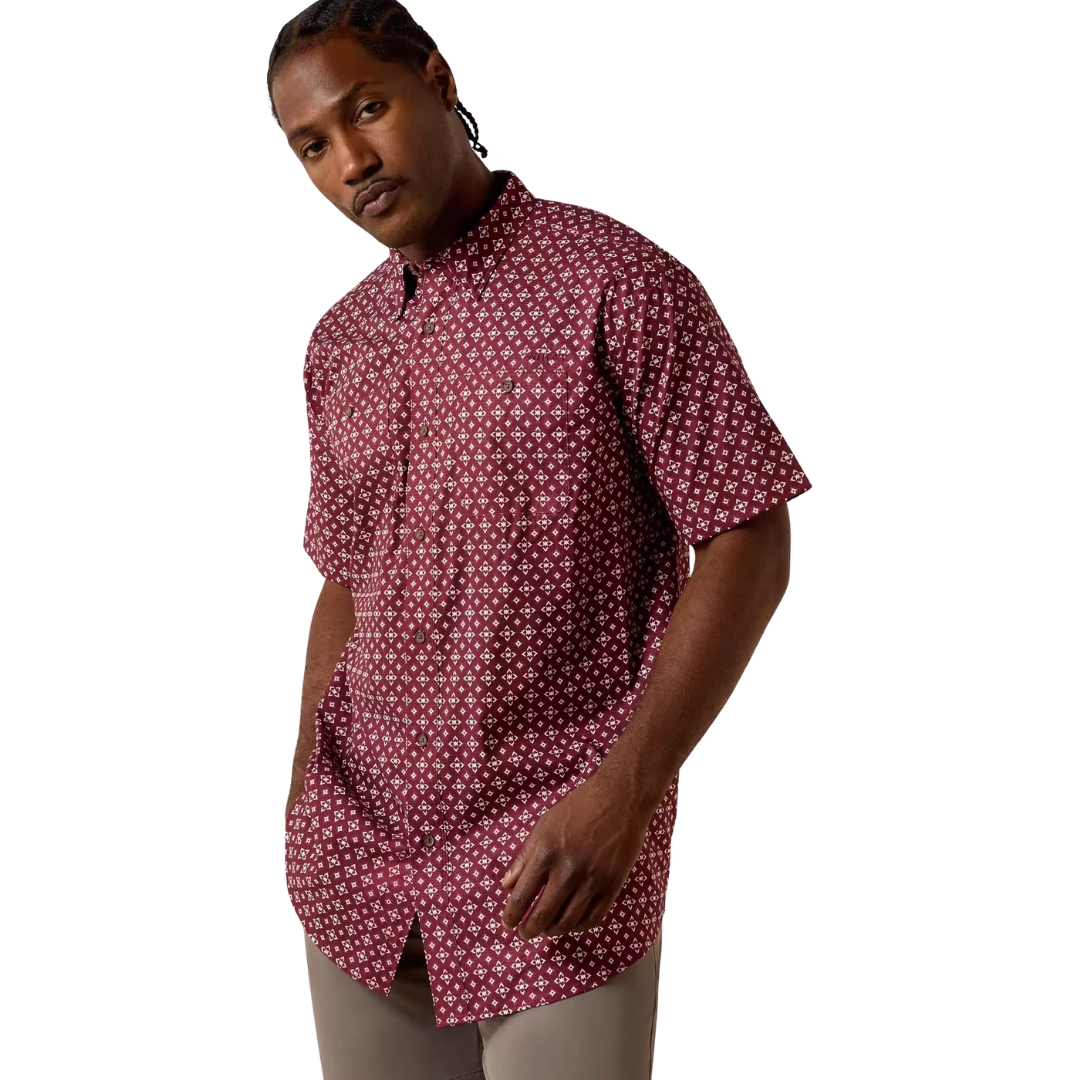Ariat Men's Maroon 360 Airflow Classic Fit Shirt