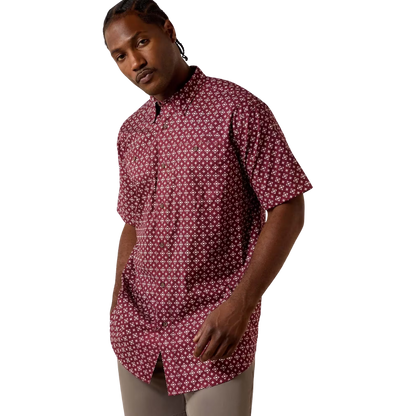 Ariat Men's Maroon 360 Airflow Classic Fit Shirt