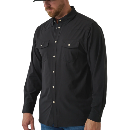 Burlebo Men's Performance Western Black Shirt