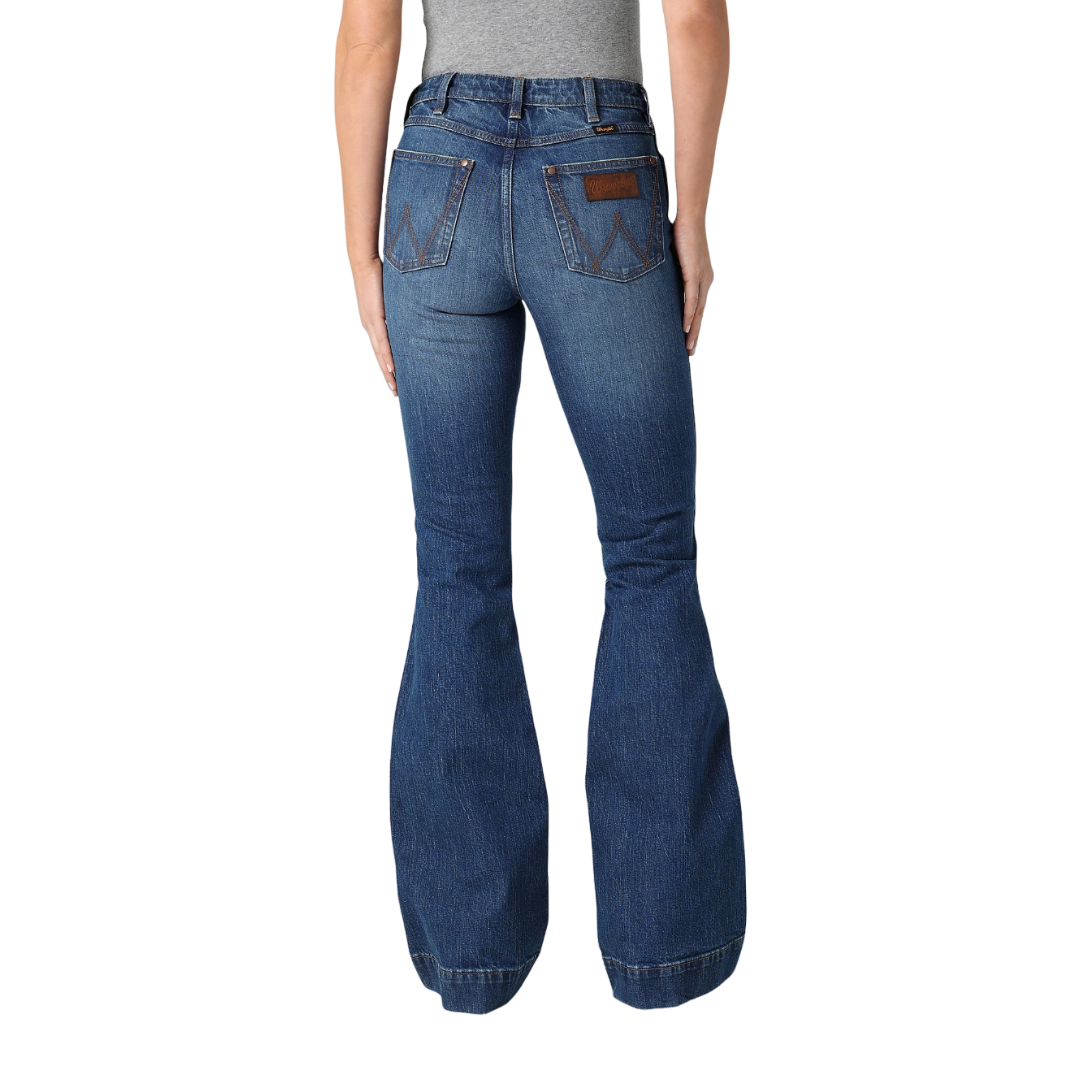 Wrangler Women's High Rise Trouser Blue Jeans