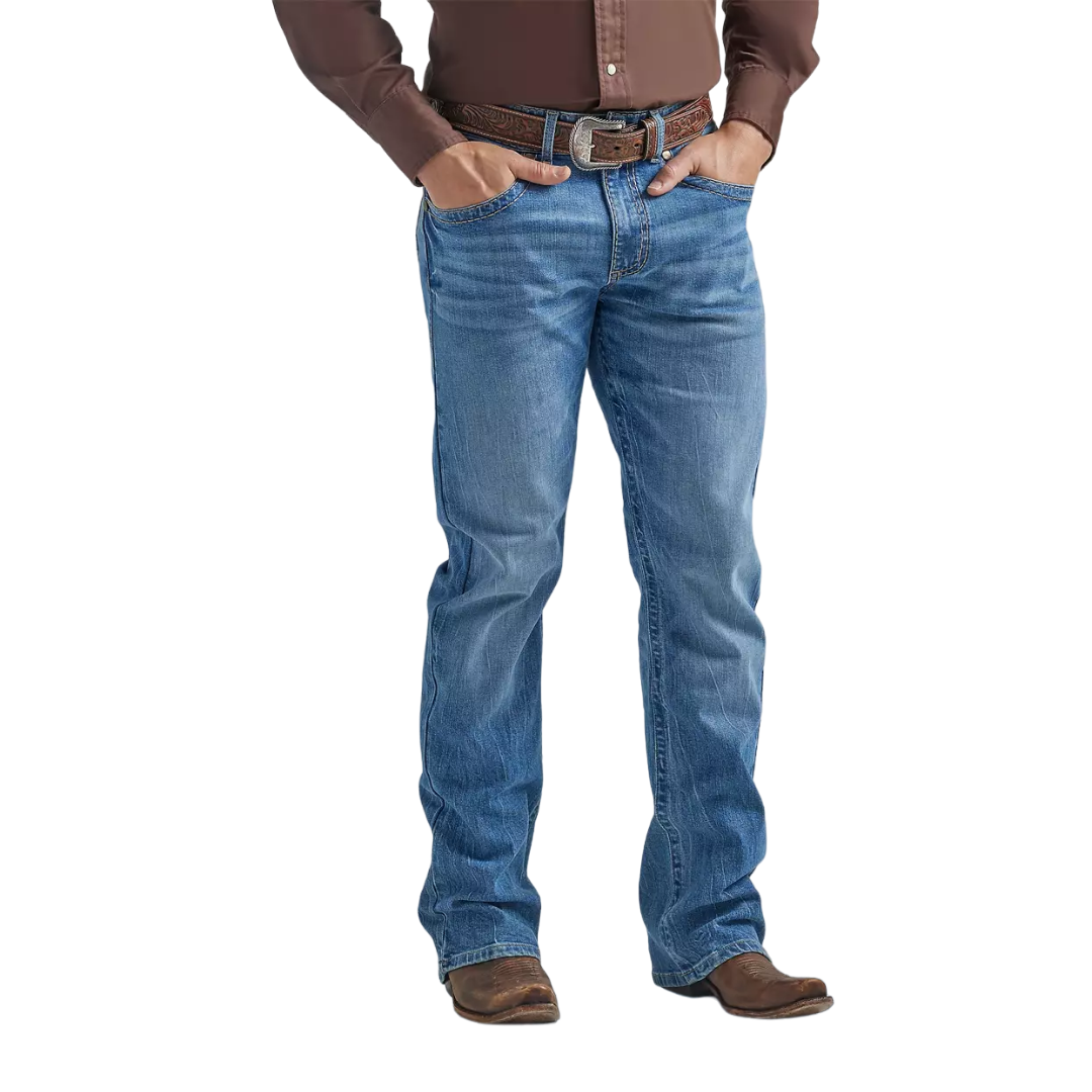 Wrangler Mens Slim Fit Bootcut Six Blue Jeans