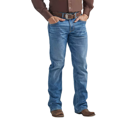 Wrangler Mens Slim Fit Bootcut Six Blue Jeans