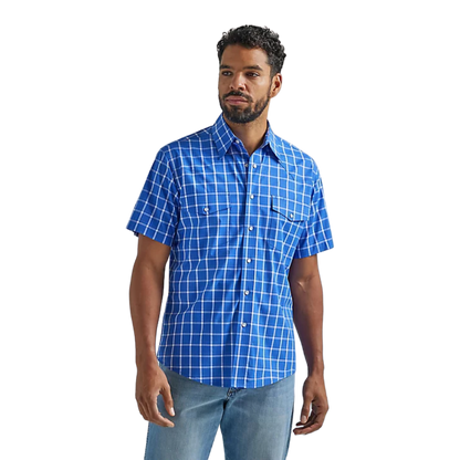 Wrangler Men's Wrinkle Resist Blue Shirt