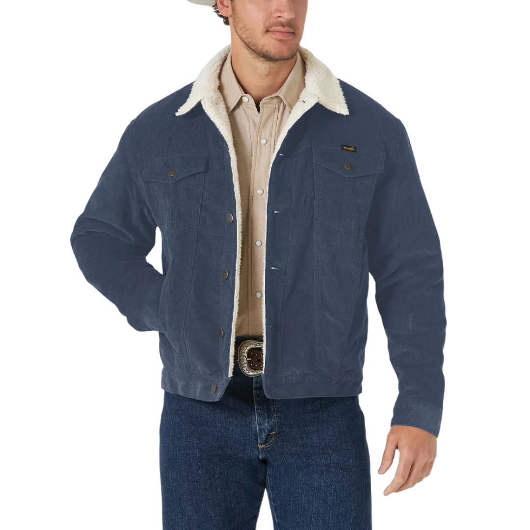 Wrangler Men's Sherpa Lined Blue Jacket