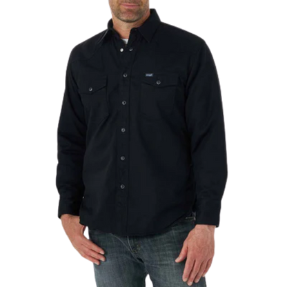 Wrangler Men's Flannel Lined Black Shirt - Big