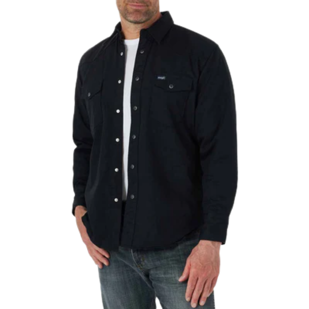 Wrangler Men's Flannel Lined Black Shirt - Big