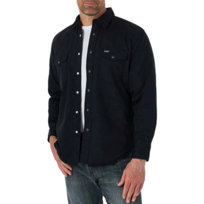 Wrangler Men's Flannel Lined Black Shirt - Big
